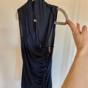 Dressy navy sleeveless top